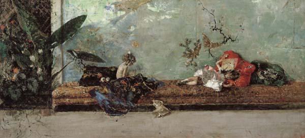 Marsal, Mariano Fortuny y The Artist's Children in the Japanese Salon china oil painting image